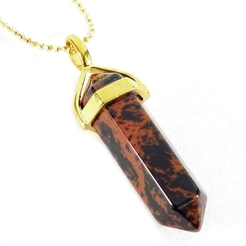 Mahogany Obsidian Gemstone Pendant Necklace